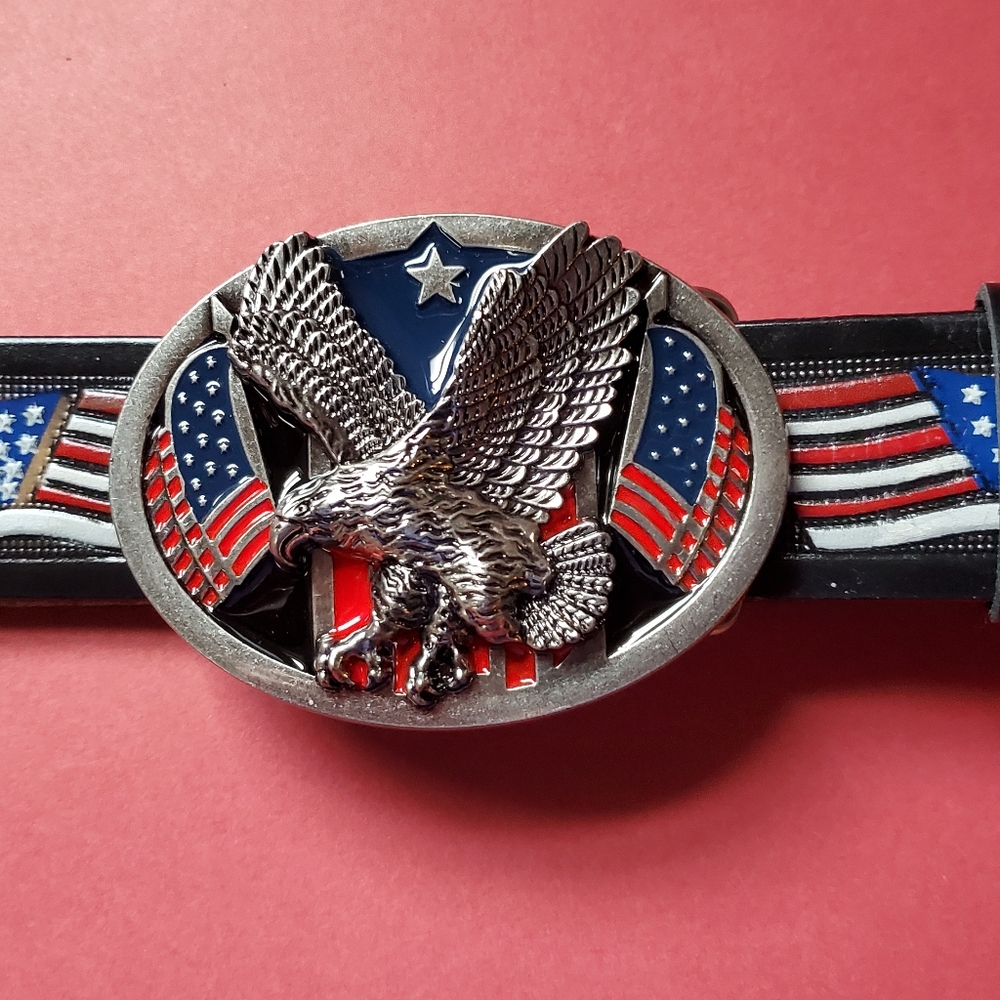 USA STARS and Stripes genuine leather belt. New